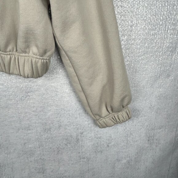 Zara Cropped Hoodie‎ Large Cream Zip Up - Picture 5 of 11